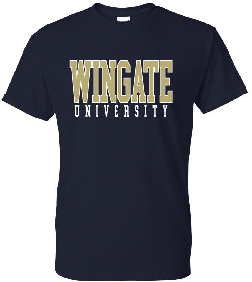 Navy Wingate University Short Sleeve T Shirt, Size: SM