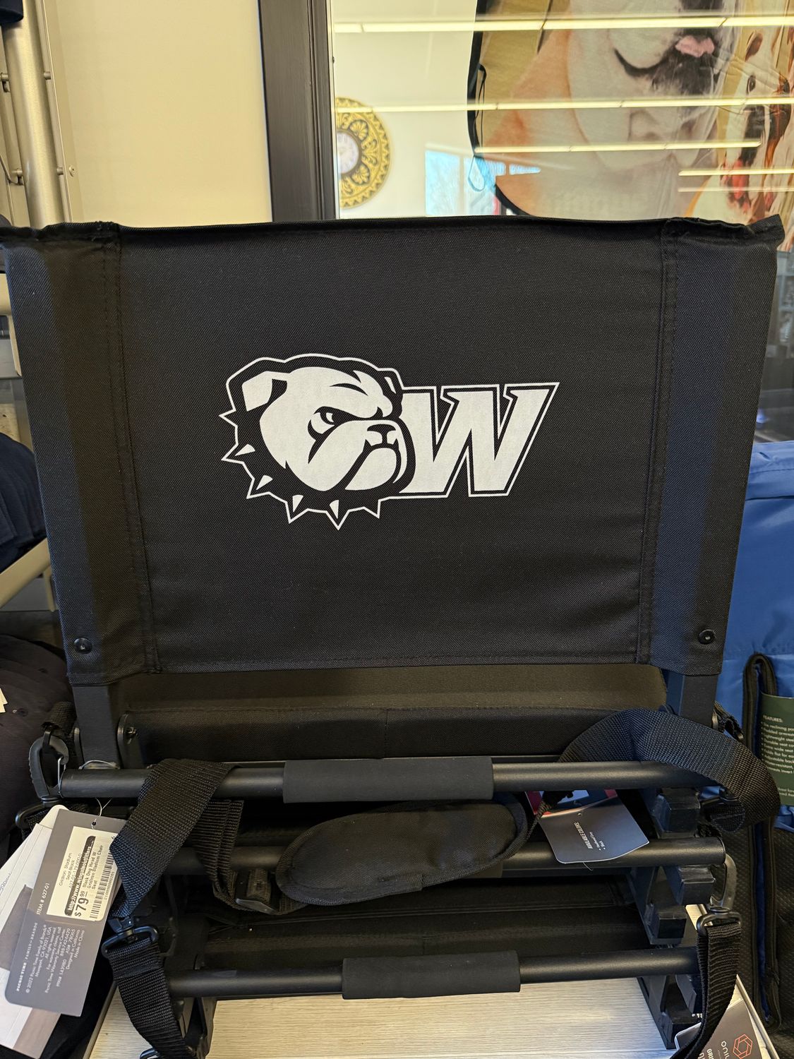 Black Dog Head W Gridiron Stadium Chair Seat