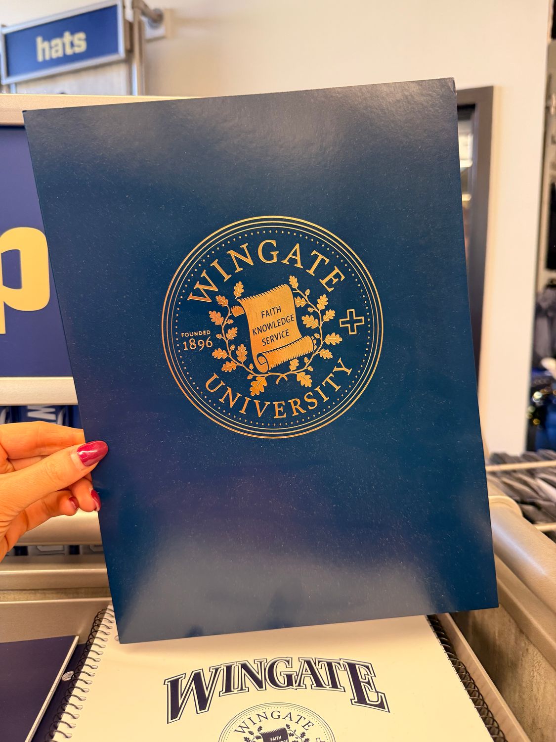 Navy Gold Seal Gloss Paper 2 Pocket Folder