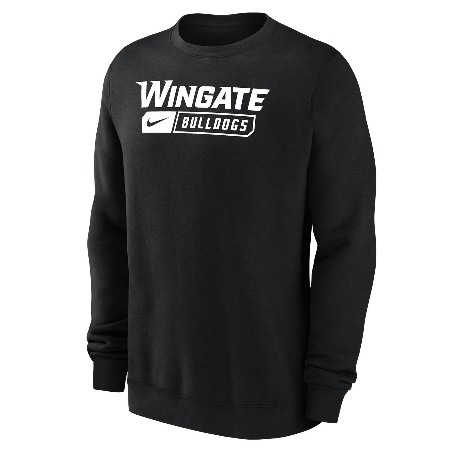 Black Wingate Bulldogs Club Fleece Crewneck Sweatshirt, Size: XL
