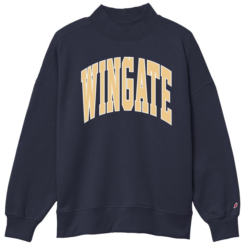 Navy Wingate Tackle Twill Diana Mock Neck Crewneck
