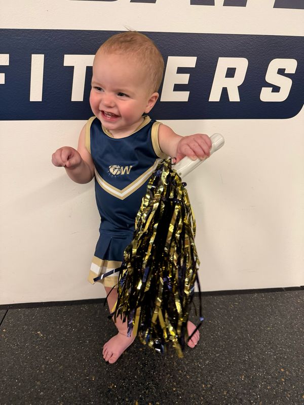 Infant Dog Head W Cheerleader Dress