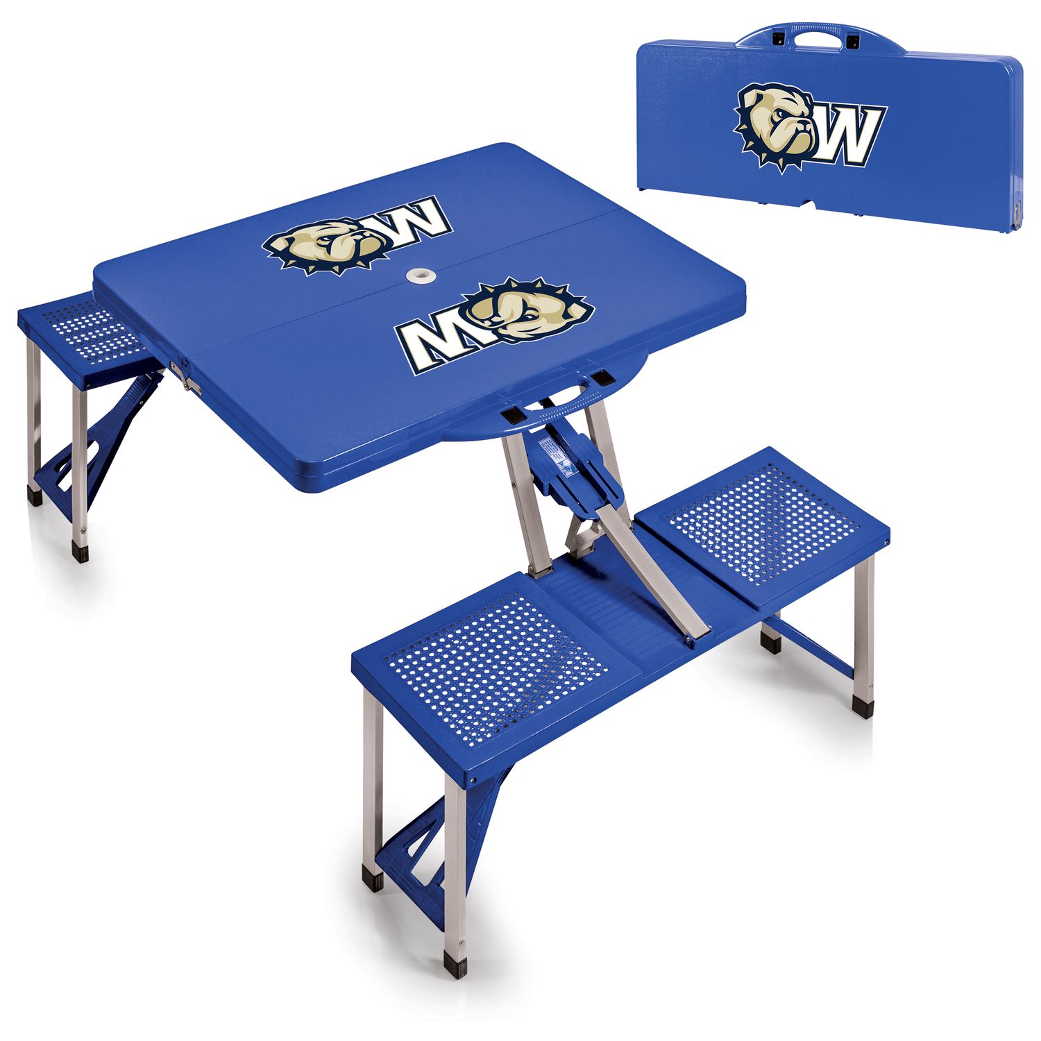 DROP SHIP ONLY Royal Blue Dog Head W Picnic Table Portable Folding Table with Seats (ONLINE ONLY)
