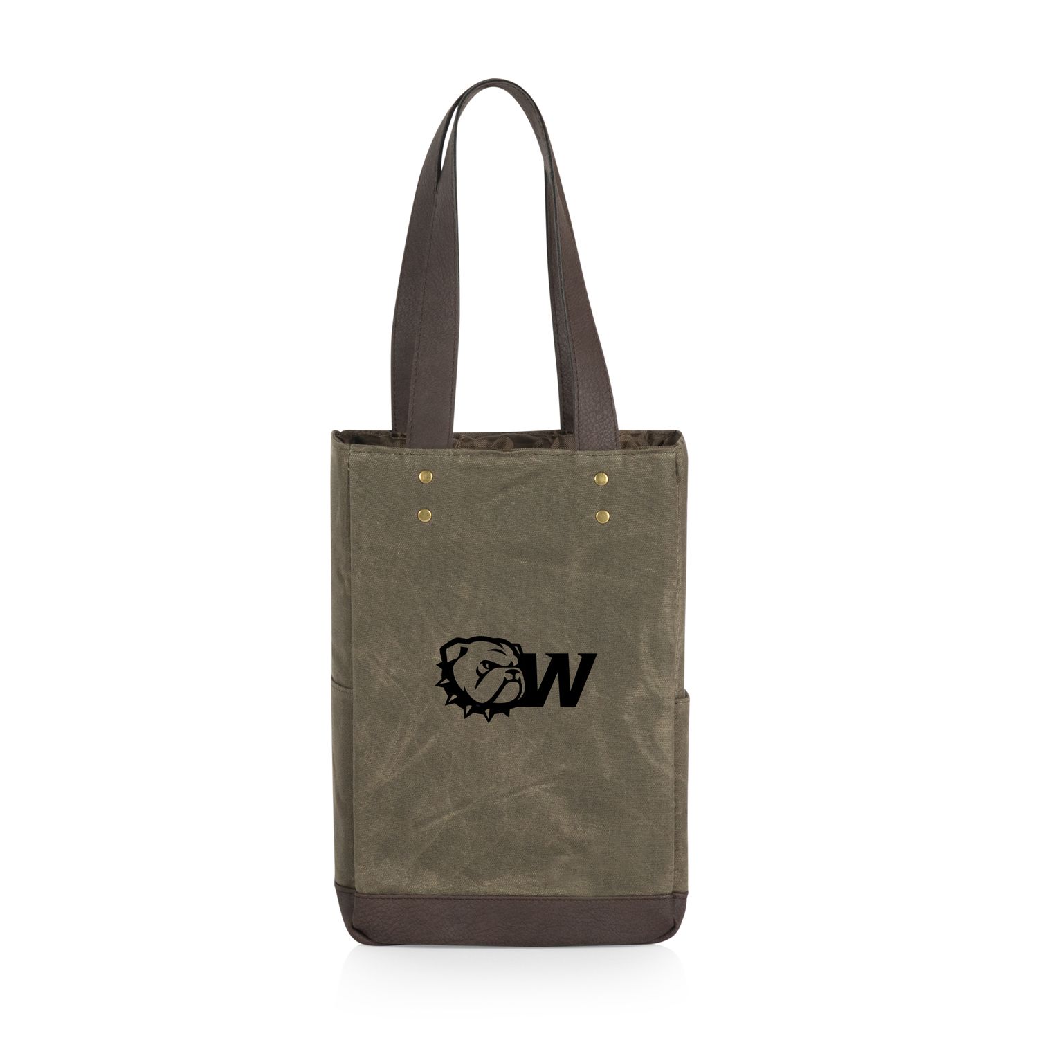 DROP SHIP ONLY Dark Khaki Dog Head W 2 Bottle Insulated Wine Cooler Bag (ONLINE ONLY)