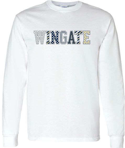 White Wingate Patterned Long Sleeve T Shirt, Size: SM