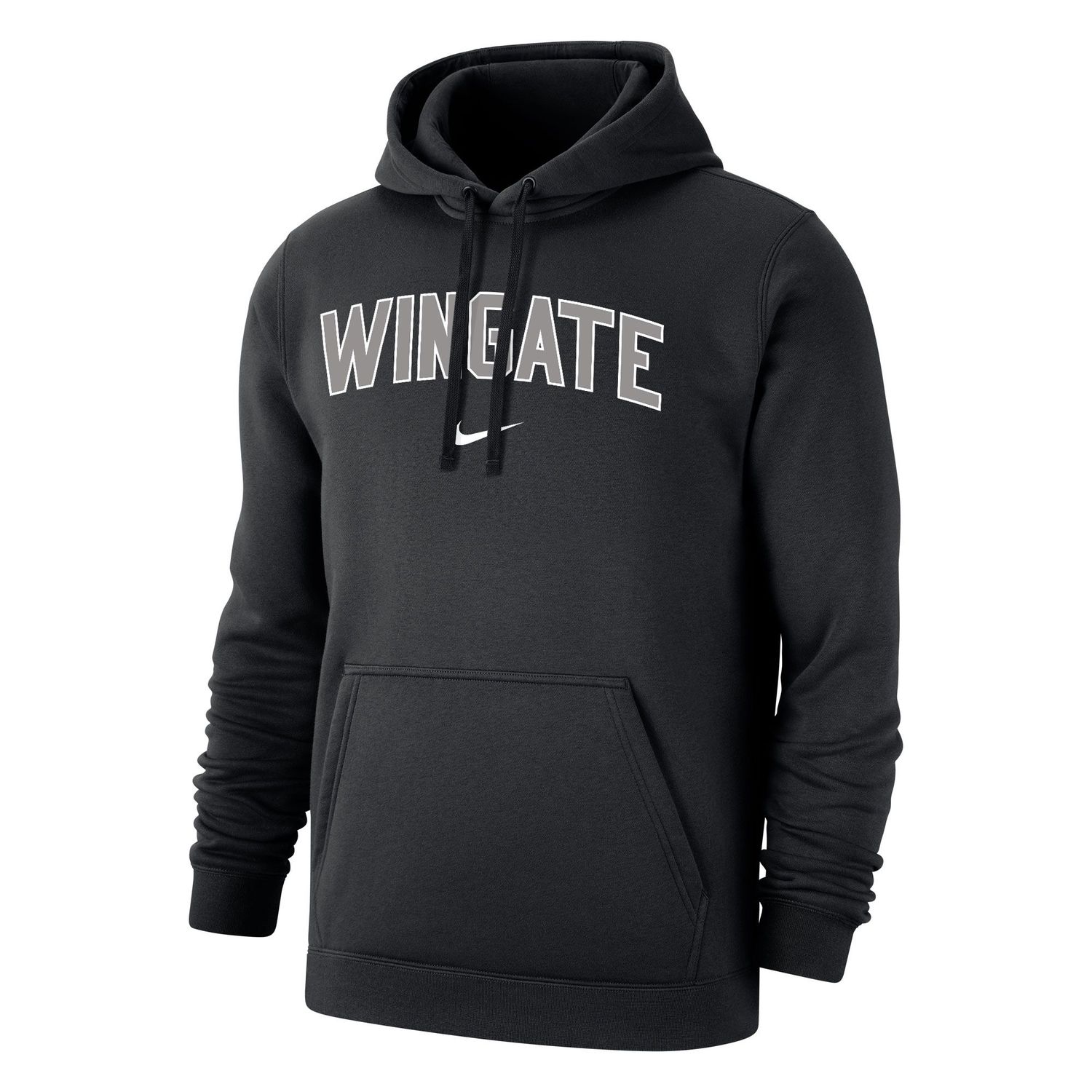 Black Wingate Club Fleece PO Hoodie Sweatshirt, Size: LG