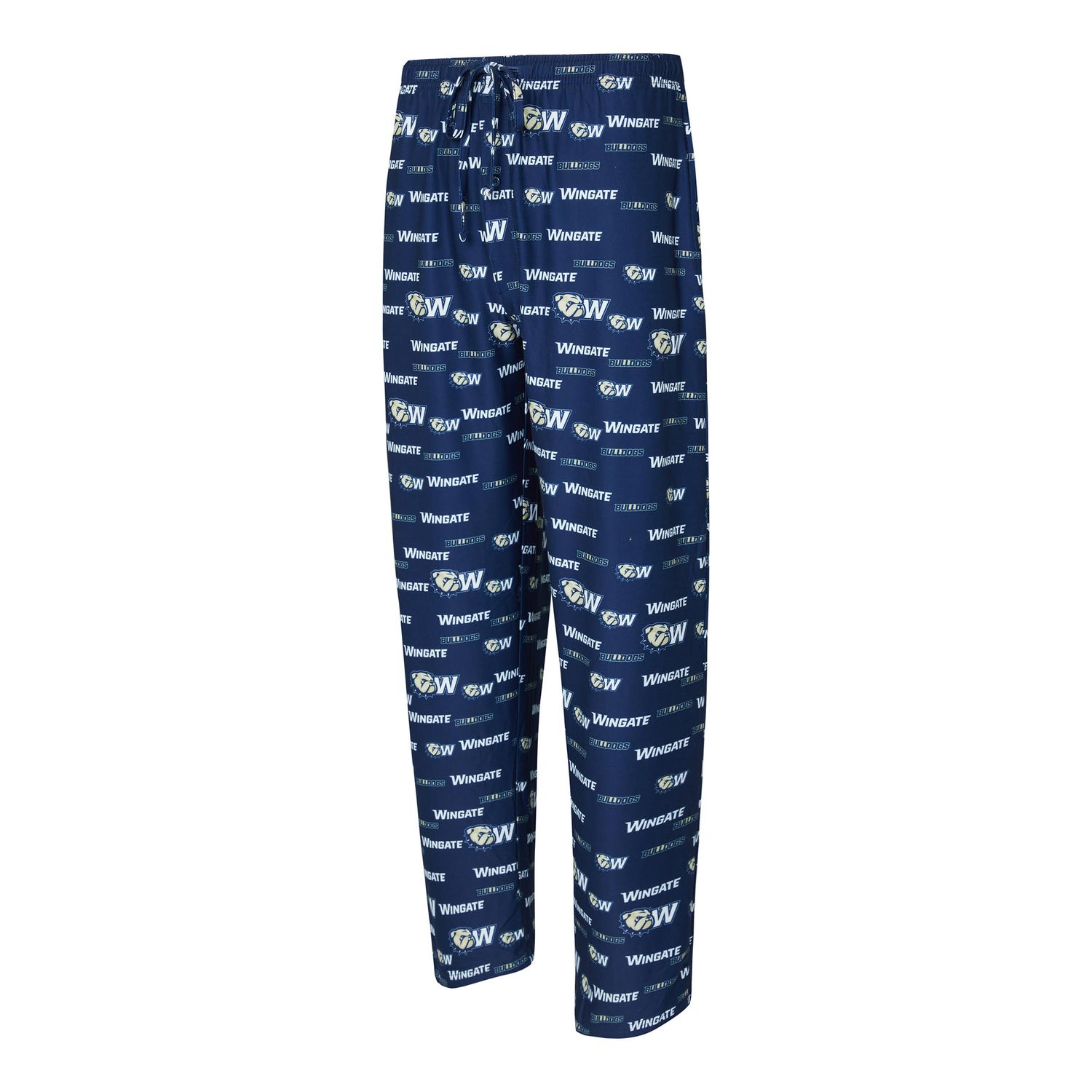 Navy Mosaic Bulldogs Wingate Dog Head W Pajama Pants, Size: SM