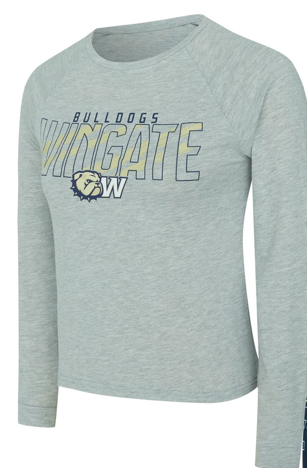 Ladies Bulldogs Wingate Dog Head Long Sleeve Fitted Lounge T Shirt, Size: SM