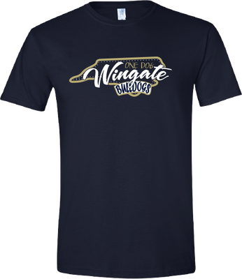 Navy One Dog Wingate Bulldogs State Short Sleeve T Shirt