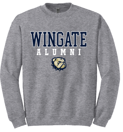 Grey Wingate Alumni Dog Head Crewneck Sweatshirt