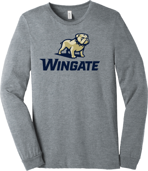 Grey Full Standing Dog Over Wingate Long Sleeve T Shirt
