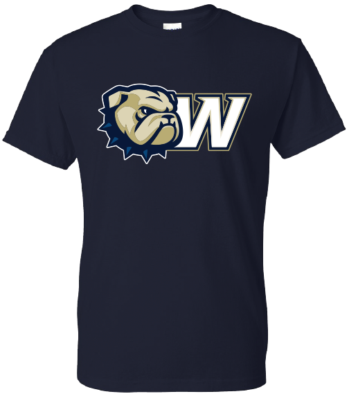 Navy Dog Head W Short Sleeve T Shirt