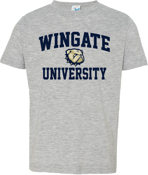 Toddler Grey Wingate Dog Head University Short Sleeve T Shirt
