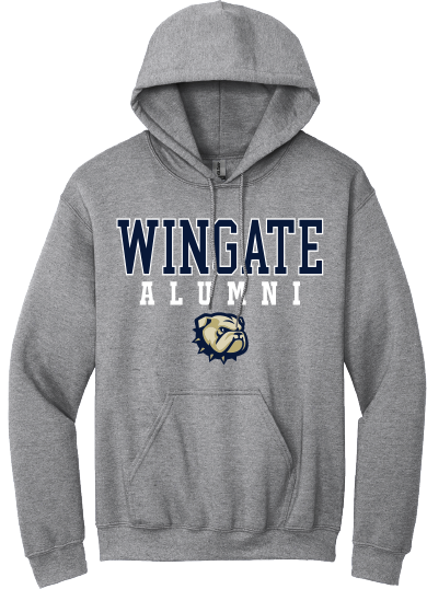Grey Wingate Alumni Dog Head Hoodie Sweatshirt