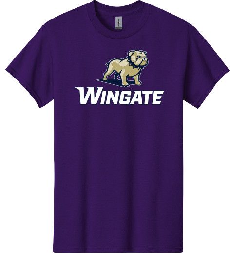 Youth Purple Full Standing Dog Over Wingate Short Sleeve T Shirt, Size: SM