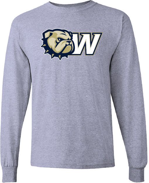 Youth Grey Dog Head W Long Sleeve T Shirt, Size: LG