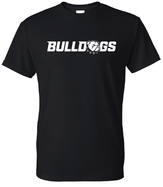 Black Bulldogs Dog Head O Short Sleeve T Shirt