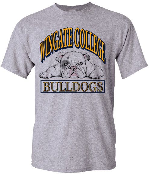 Grey Wingate College Bulldogs Vintage Short Sleeve T Shirt, Size: SM