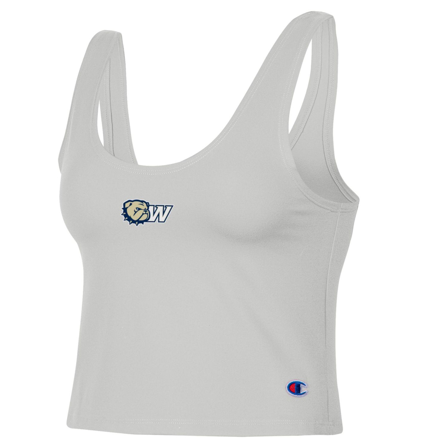 Ladies Grey Dog Head W Scoop Neck Crop Cami Tank