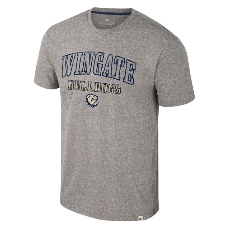 Grey Wingate Bulldogs Dog Head Electromagnetic Short Sleeve T Shirt, Size: 2X