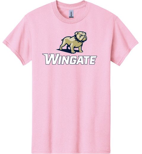 Youth Pink Full Standing Dog Over Wingate Short Sleeve T Shirt, Size: SM