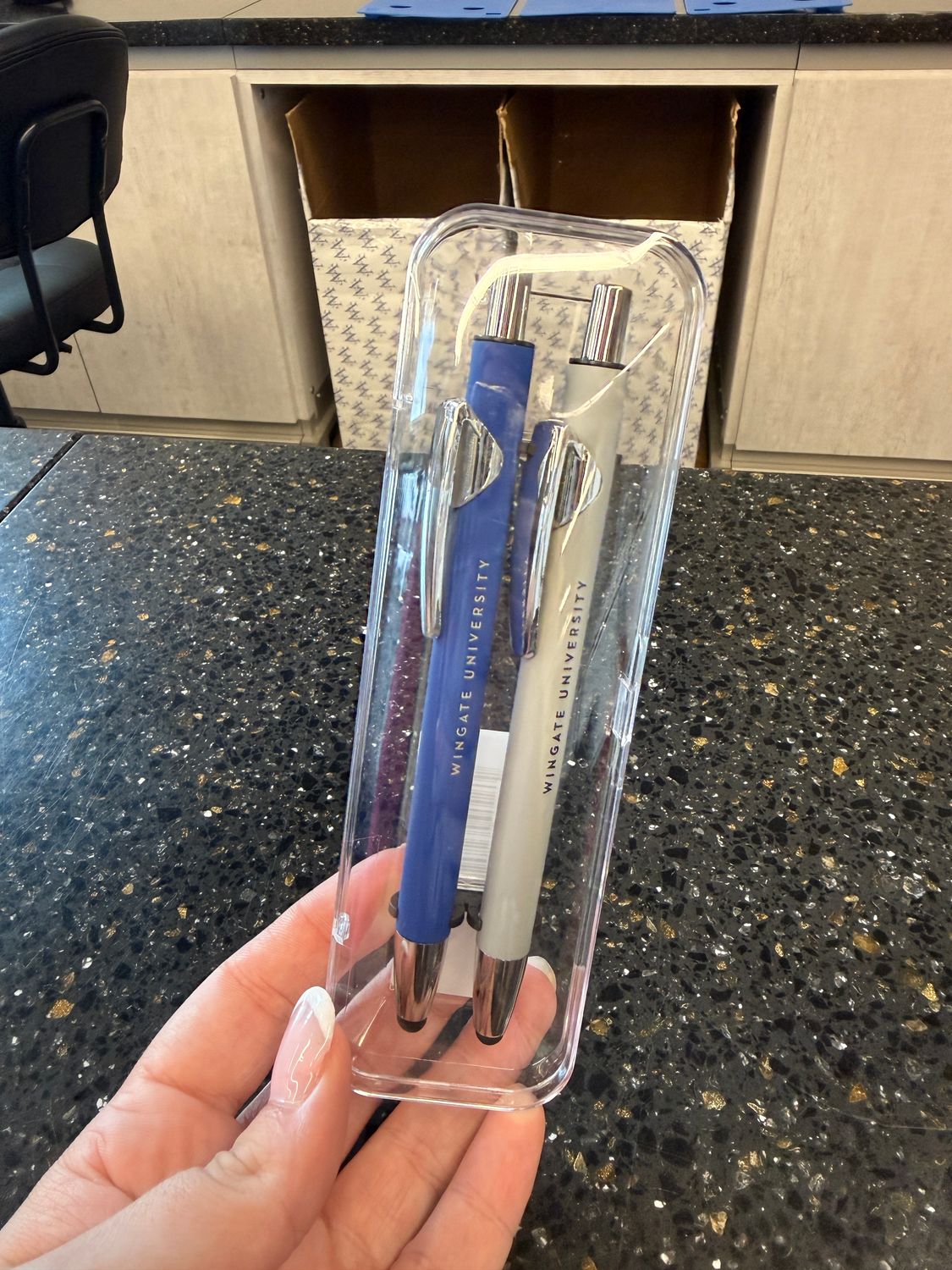 Blue and Grey Wingate University Pen Set of 2