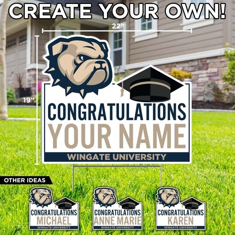DROP SHIP ONLY Dog Head Congratulations Custom Name Yard Sign (ONLINE ONLY)