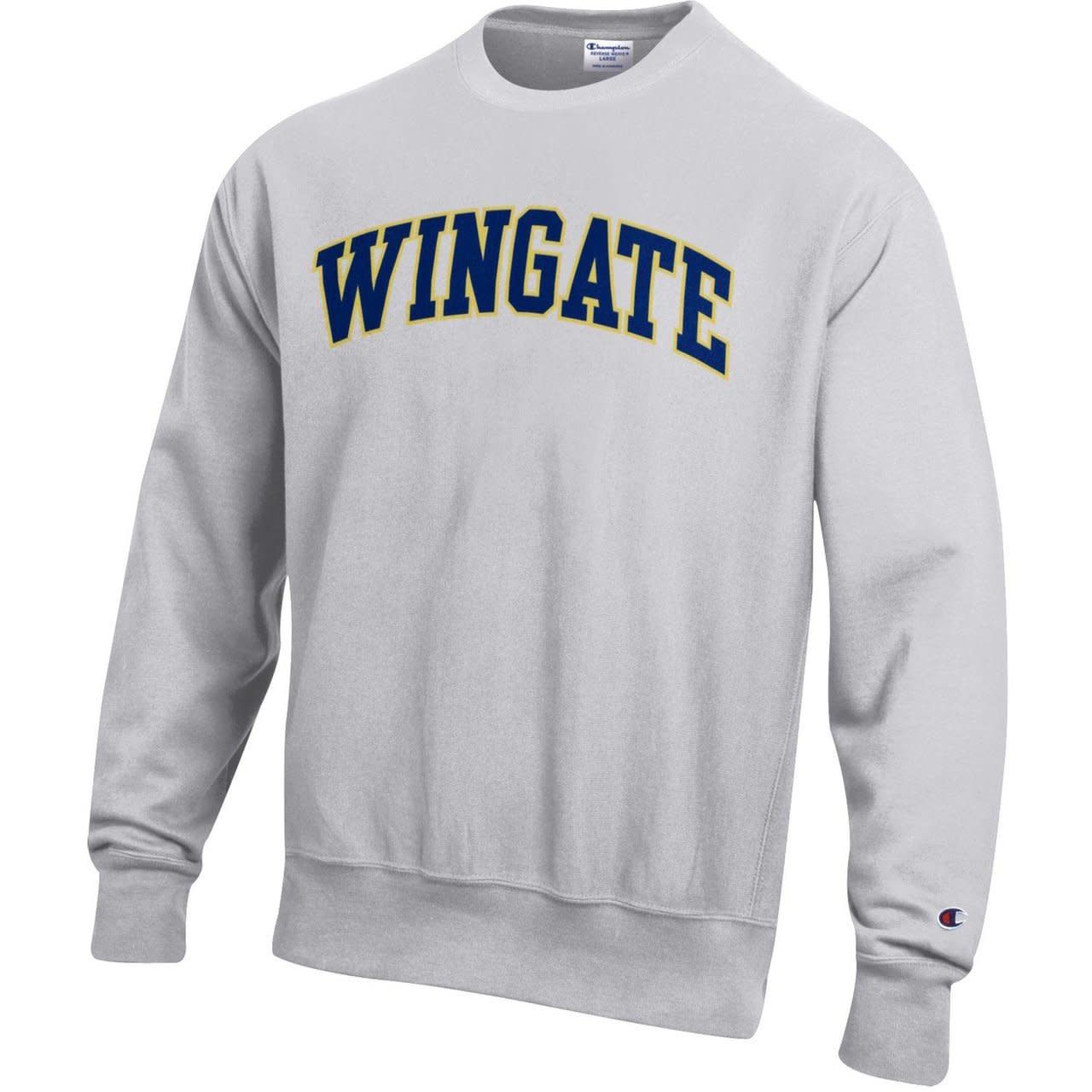 Champion Wingate Grey Embroidered Reverse Weave Crewneck, Size: MD
