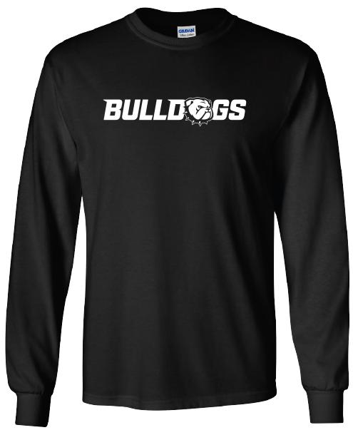 Black Bulldogs Dog Head O Long Sleeve T Shirt