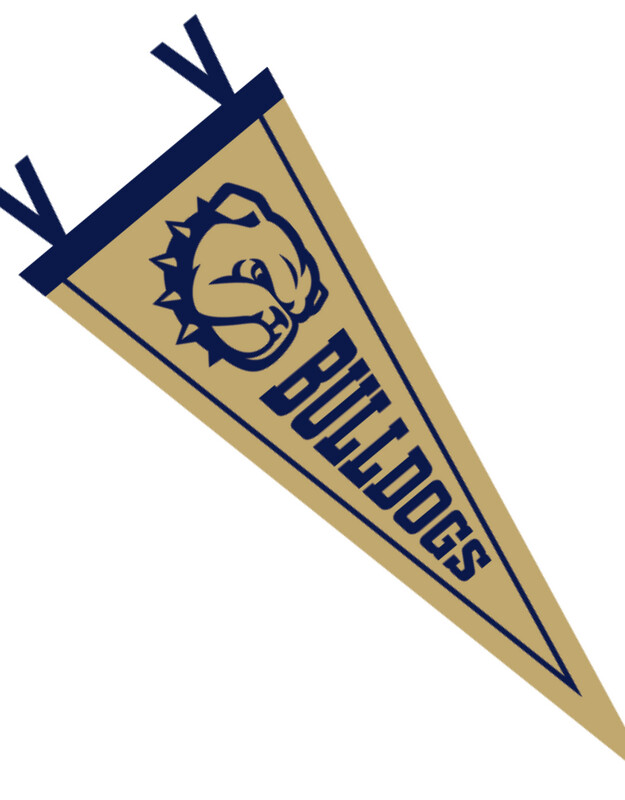 6" x 15" Vegas Gold Dog Head Bulldogs Wingate Pennant