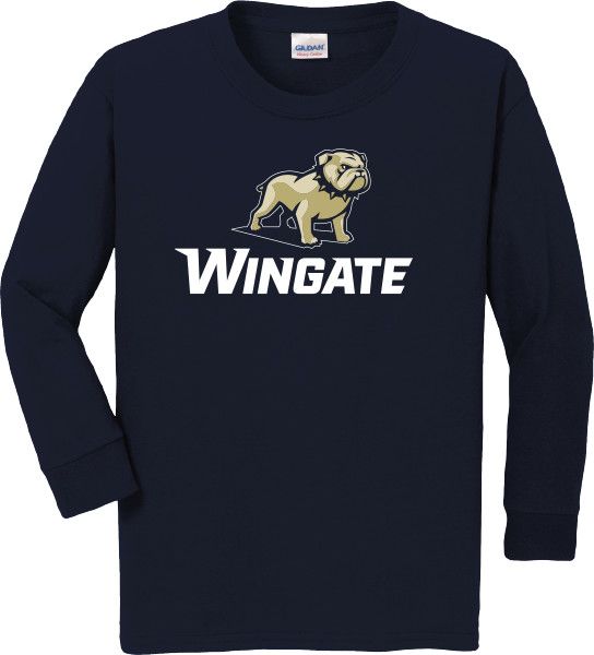 Youth Navy Full Dog Over Long Sleeve T Shirt, Size: SM