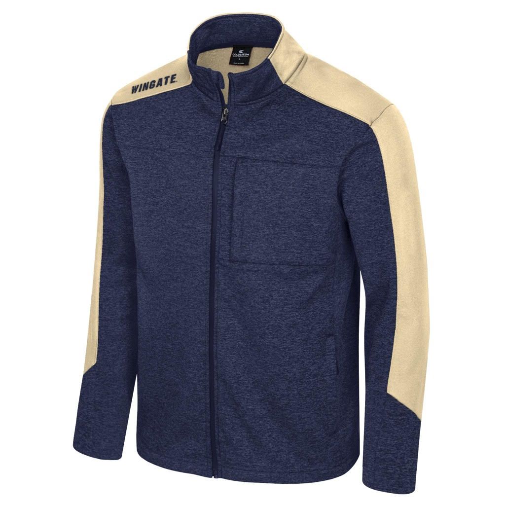 Navy Gold Wingate Dog Head Dad FZ Full Zip Jacket, Size: LG