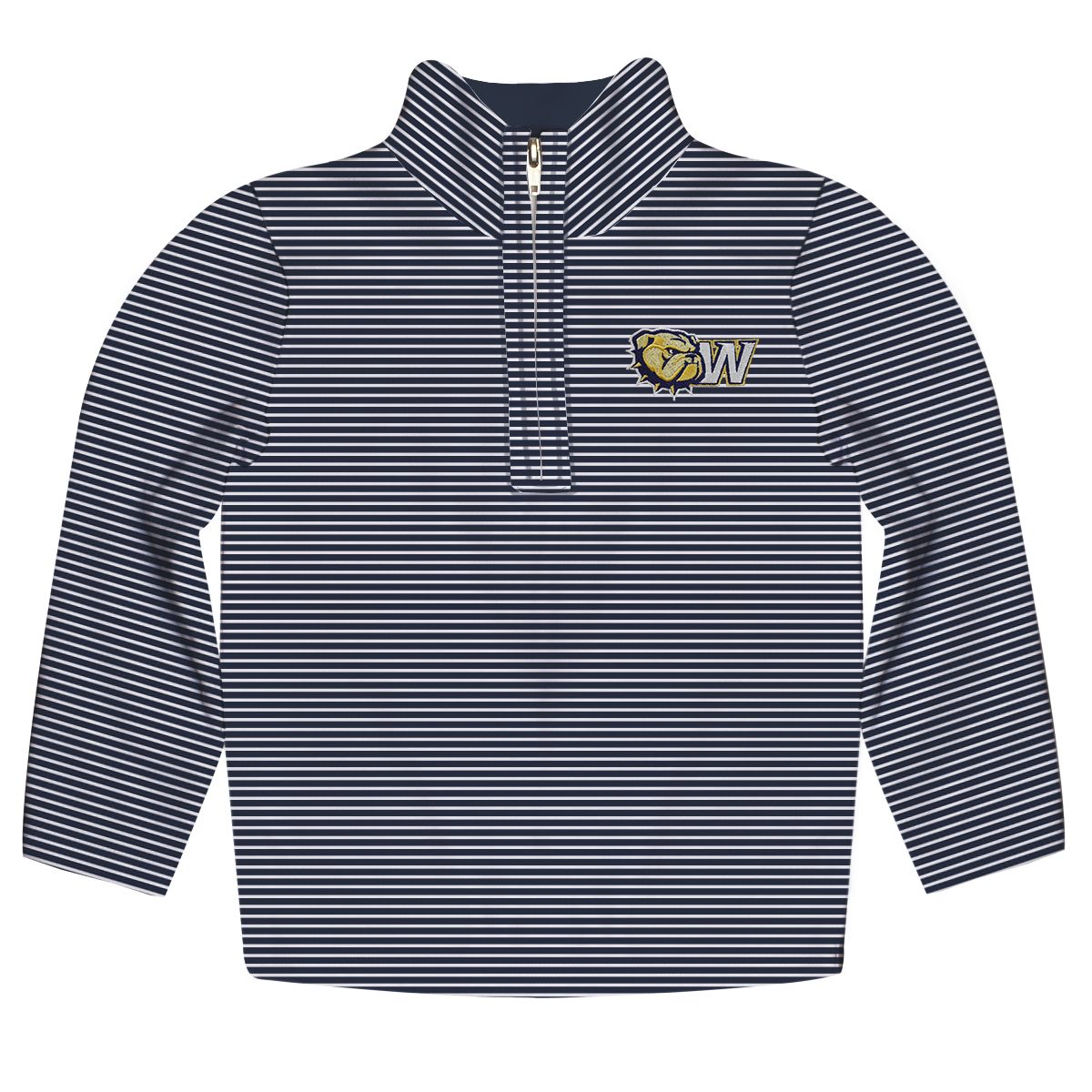 Toddler Embroidered Dog Head W Pencil Stripe Quarter Zip Jacket, Size: 2T