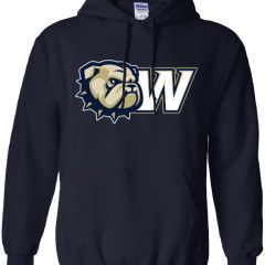 Navy Dog Head W Hoodie Sweatshirt, Size: SM
