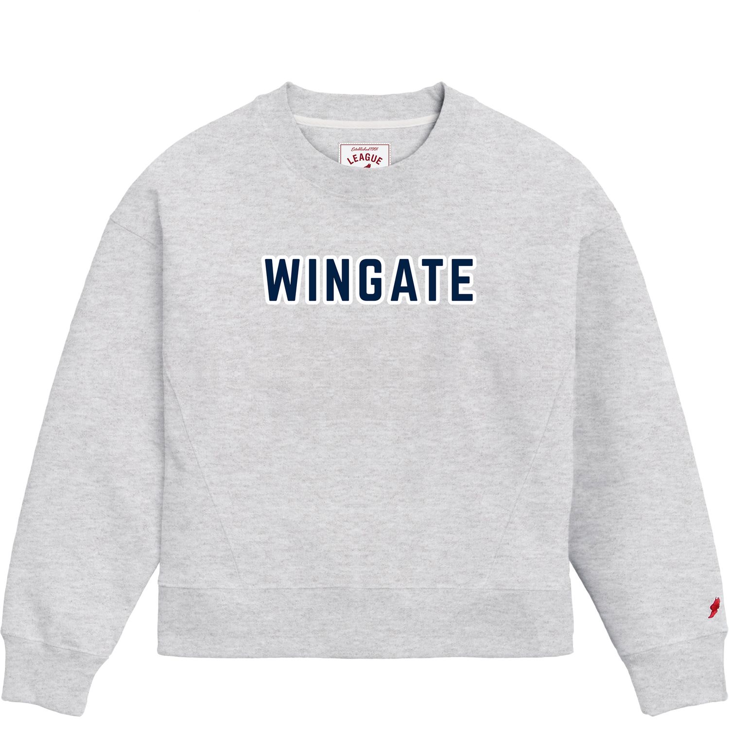 Ladies Grey Wingate Chenille 1636 Boxy Crewneck Sweatshirt