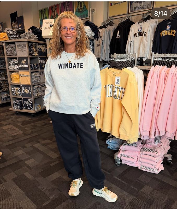 Ladies Grey Wingate Chenille 1636 Boxy Crewneck Sweatshirt