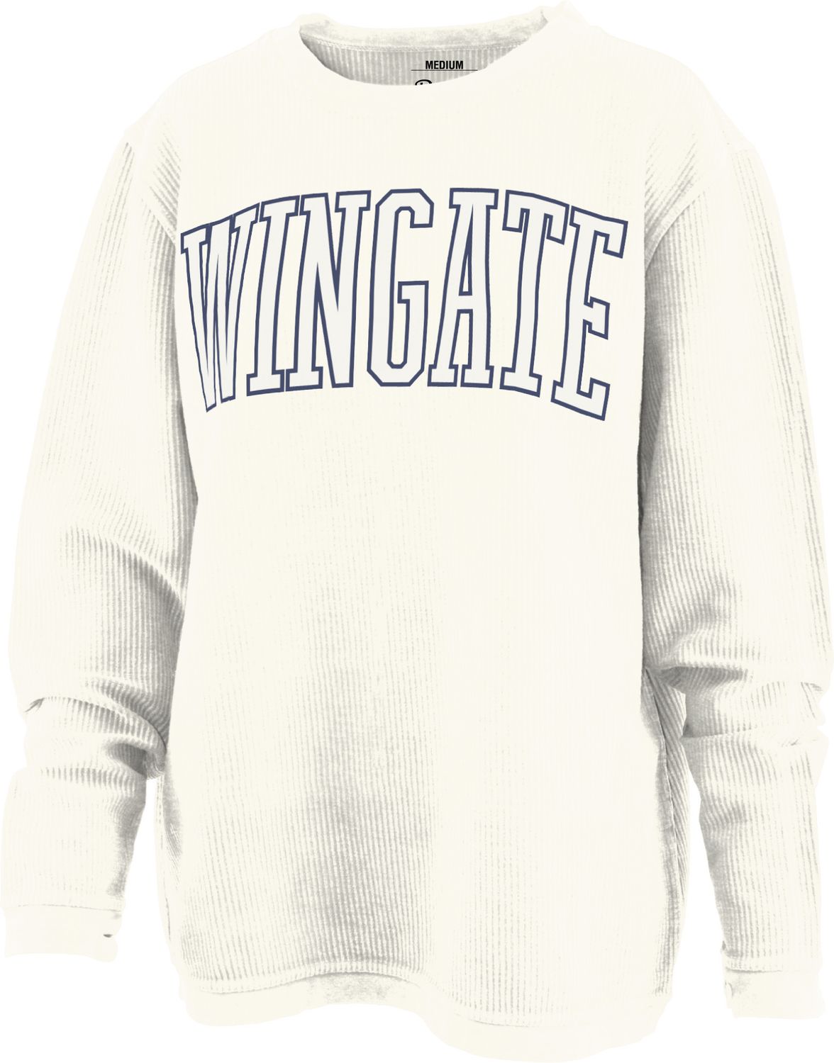 Ivory Southlawn Wingate University Corded Crewneck, Size: LG