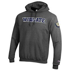 Granite Heather Wingate Sherpa Dog Head Sleeve Powerblend Hoodie Sweatshirt, Size: SM