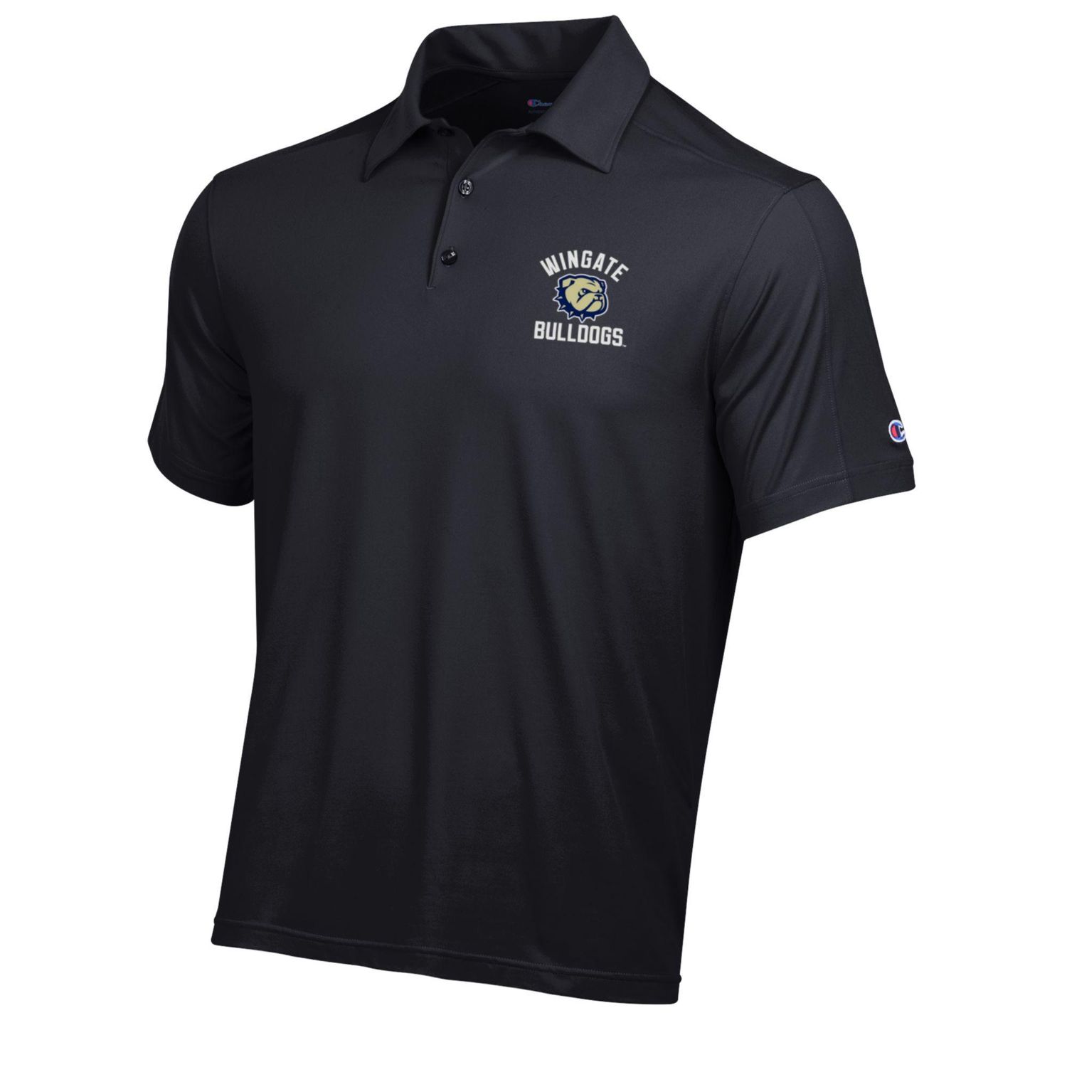 Black Wingate Dog Head Bulldogs Soft Touch Polo, Size: LG