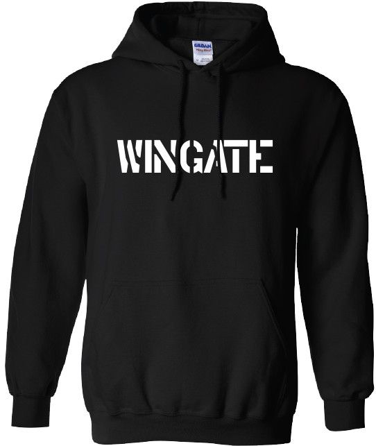  Black Wingate Stencil Hoodie Sweatshirt, Size: SM