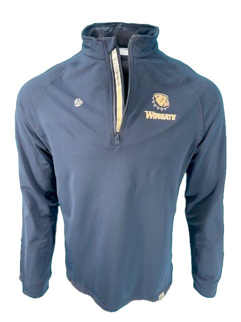Navy Dog Head Wingate Embroidered Heavyweight Thermal 1/4 Zip Jacket, Size: LG