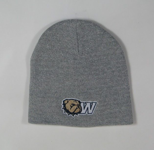 Grey Dog Head W Marled Non Cuff Beanie Hat
