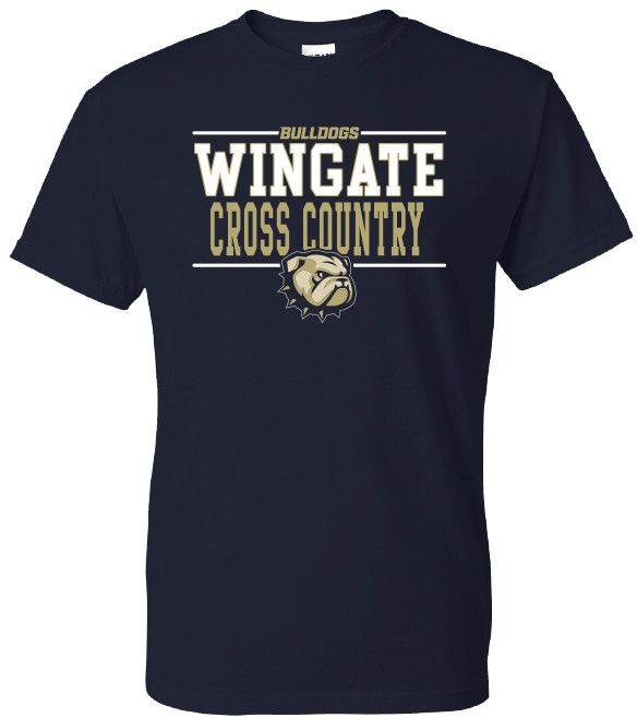Navy Bulldogs Wingate Cross Country Dog Head Short Sleeve T Shirt, Size: SM