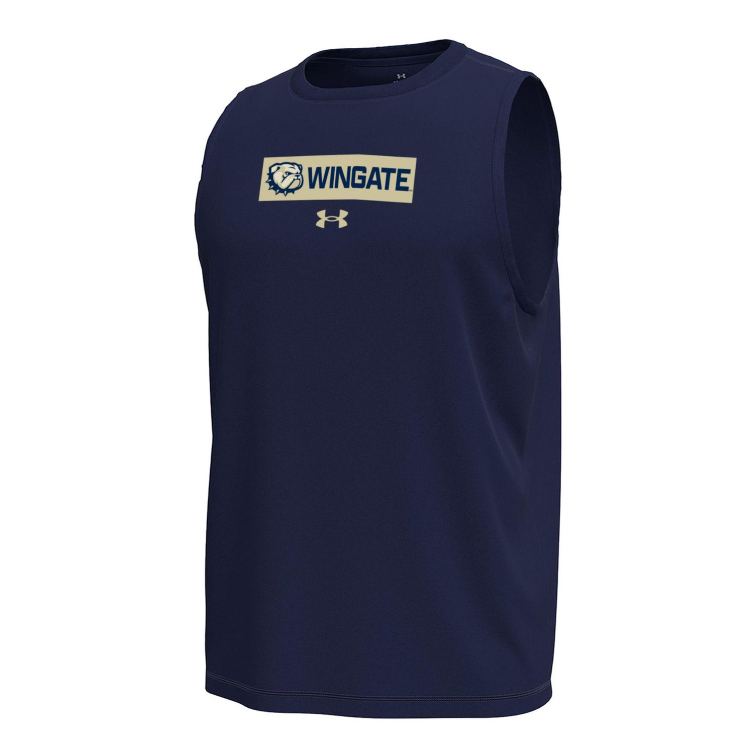 Navy Dog Head Wingate Tech Sleeveless Drifit T Shirt, Size: LG