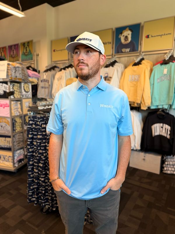 Peter Millar Cottage Blue Wingate Solid Performance Jersey Short Sleeve Polo
