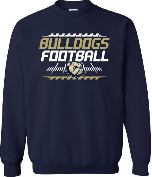 Navy Bulldogs Football Dog Head Crewneck Sweatshirt