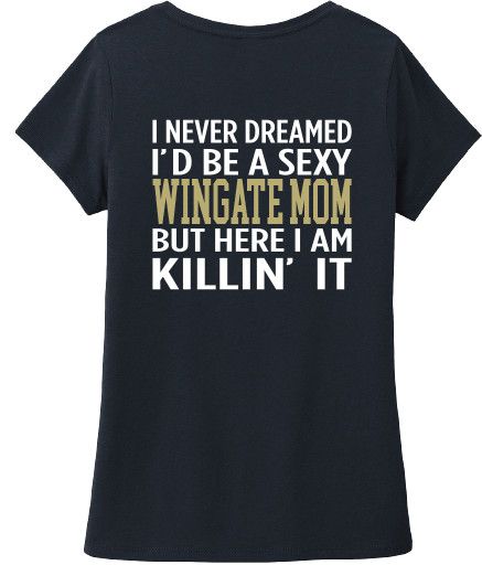 Navy Wingate Sexy Mom Vneck Short Sleeve T Shirt, Size: SM