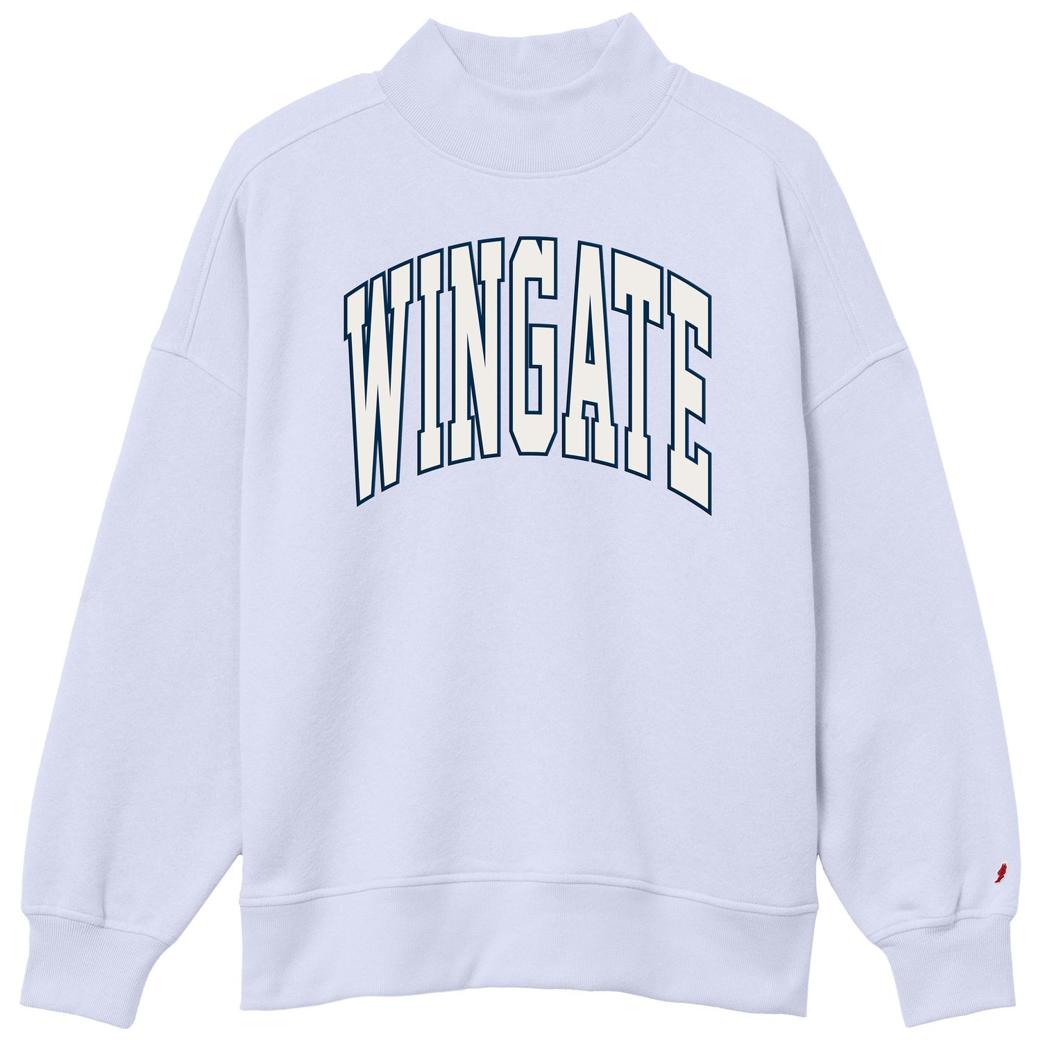 Cashmere Blue Wingate Tackle Twill Diana Mock Neck Crewneck, Size: SM