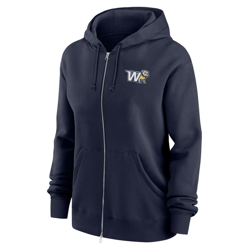 Ladies Navy Dog Head W Phoenix Fleece Track Jacket