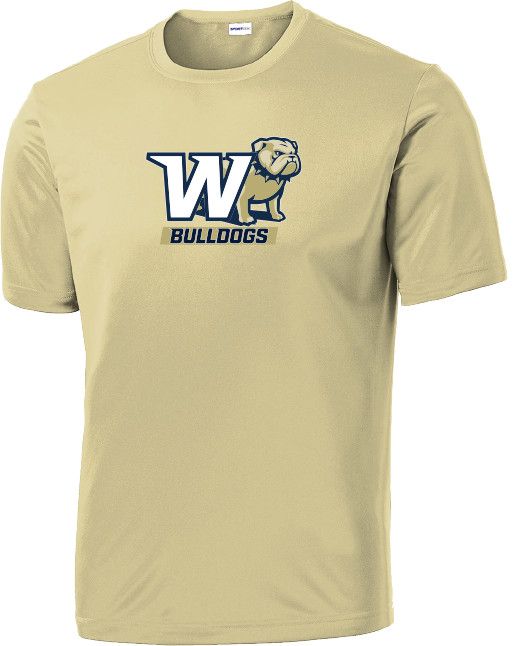 Vegas Gold Full Standing Dog Behind W Drifit Short Sleeve T Shirt, Size: SM